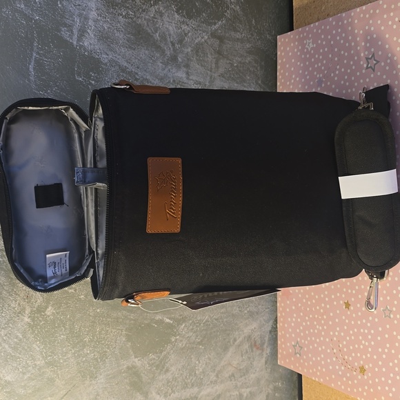 Tirrinia 2 Bottle Insulated Wine  Tote Padded Cooler Bag Black New - Picture 6 of 7
